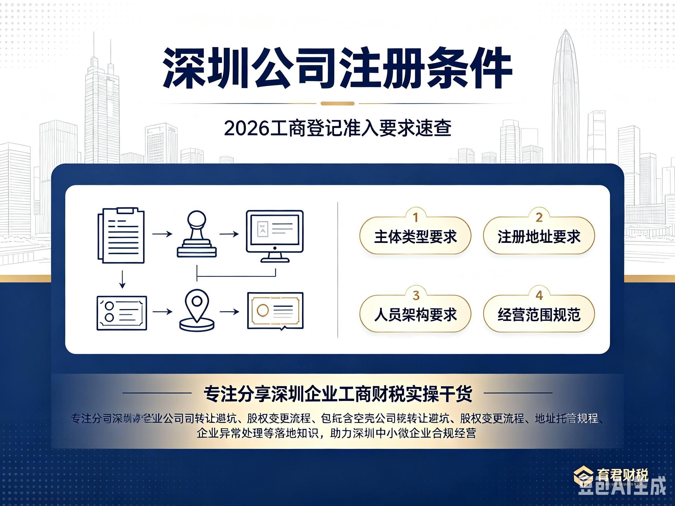 2026 深圳各类市场主体注册条件完整汇总（工商登记官方标准）