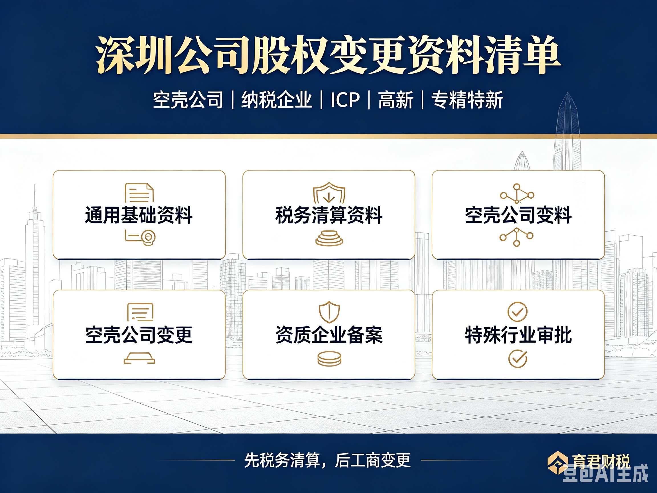 深圳公司股权变更所需资料清单｜空壳公司·纳税企业·ICP·高新·专精特新全套资料